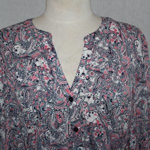 Terra & Sky Button Down Paisley Blouse sz2X